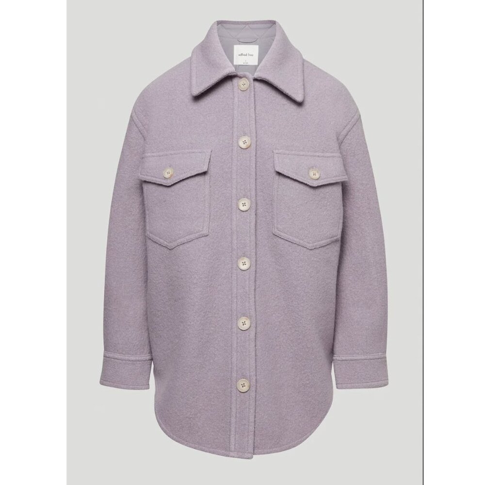 Aritzia Wilfred Ganna Merino Wool Shacket in Gull Grey EUC